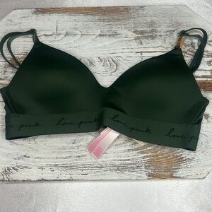 PINK‎ Victoria's Secret Olive Green Wear Everywhere Wireless Lightly Lined Bra